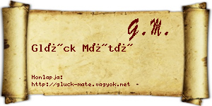 Glück Máté névjegykártya